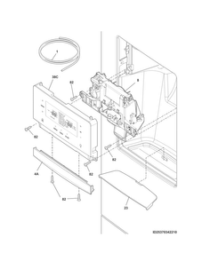 Controls & Ice Dispenser Diagram and Parts List for 25370443413  Kenmore Refrigerator