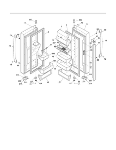 Fresh Food Door Diagram and Parts List for EI27BS26JB6  Electrolux Refrigerator