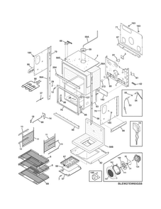 Lower Oven Diagram and Parts List for EW27EW65GS9  Electrolux Wall Oven