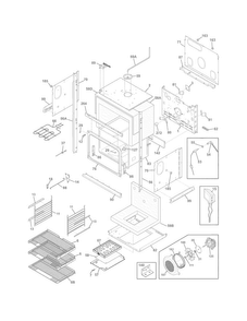Lower Oven Diagram and Parts List for EW27EW65GS8  Electrolux Wall Oven