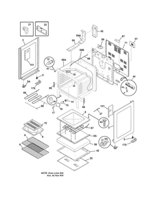 Body Diagram and Parts List for LFEF3018LWG  Frigidaire Range
