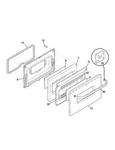Door Diagram and Parts List for TGF324WHSA  Tappan Range