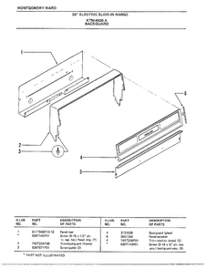 30" Electric/backguard Diagram and Parts List for 4420A  Frigidaire Range