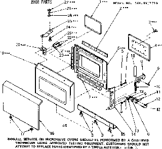 Cabinet Parts Diagram and Parts List for 5649917710  Kenmore Microwave
