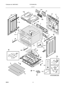 Body Diagram and Parts List for FCFE306CAFB  Frigidaire Range