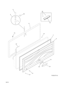 Door Diagram and Parts List for FFFC22M6QWD  Frigidaire Freezer