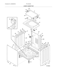 Lower Cabinet/top Diagram and Parts List for FFLG2022MW3  Frigidaire Washer Dryer Combo