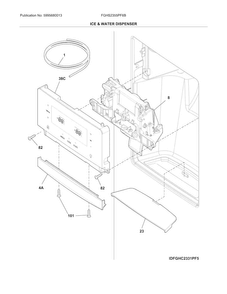 Ice & Water Dispenser Diagram and Parts List for FGHS2355PF6B  Frigidaire Refrigerator