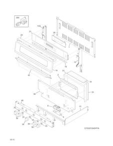 Backguard Diagram and Parts List for FGGF304DPFA  Frigidaire Range