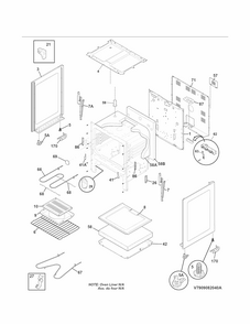 Body Diagram and Parts List for 7909082140A  Kenmore Range
