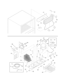 System Diagram and Parts List for DFHT1843PS1  Frigidaire Refrigerator
