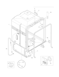 Tub Diagram and Parts List for FPHD2485NF1A  Frigidaire Dishwasher