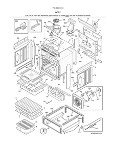 Body Diagram and Parts List for 79032613318  Kenmore Range