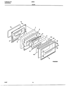 Door Diagram and Parts List for 285860C  Frigidaire Range