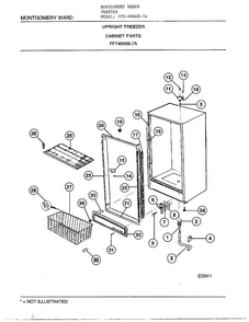 Cabinet Parts Diagram and Parts List for 49668-7A  Frigidaire Freezer