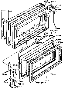 Door Diagram and Parts List for 5648568511  Kenmore Microwave