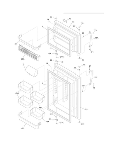 Doors Diagram and Parts List for CGHT1846MP4  Frigidaire Refrigerator