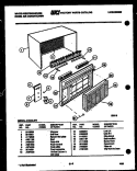 CABINET PARTS Diagram and Parts List for AH124L2T1  Frigidaire Air Conditioner