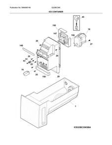 Ice Container Diagram and Parts List for EI23BC35KSDA  Electrolux Refrigerator