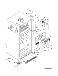 Cabinet Diagram and Parts List for 25368809017  Kenmore Refrigerator