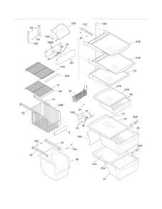 Shelves Diagram and Parts List for FPUS2686LF3  Frigidaire Refrigerator