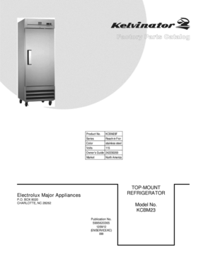 01 - COVER Diagram and Parts List for KCBM23F  Frigidaire Freezer