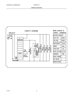 04 - WIRING DIAGRAM Diagram and Parts List for KCMT48-18  Frigidaire Miscellaneous