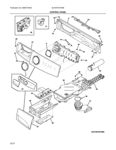 Control Panel Diagram and Parts List for ELFW7337AW0  Frigidaire Washer