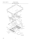 MAIN TOP / SURFACE UNITS Diagram and Parts List for FEC36S6EBB  Frigidaire Cooktop