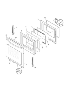 Door Diagram and Parts List for 79094192310  Kenmore Range