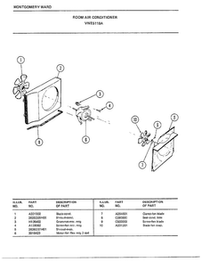 Room Air Conditioner Page 5 Diagram and Parts List for 5118A  Frigidaire Air Conditioner