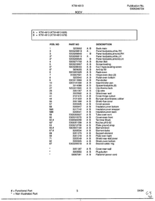 Body Page 2 Diagram and Parts List for 4813-80B  Frigidaire Range