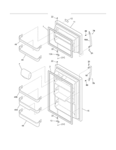 Door Diagram and Parts List for FFHT21X6MS0  Frigidaire Refrigerator