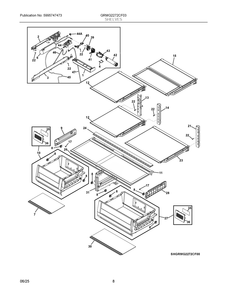 Shelves Diagram and Parts List for GRMG2272CF03  Frigidaire Refrigerator