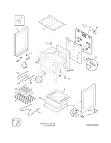 Body Diagram and Parts List for FFEF3005MQD  Frigidaire Range