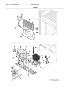 System Diagram and Parts List for FFHT2045VW1  Frigidaire Refrigerator