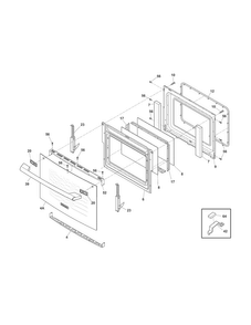 Door Diagram and Parts List for EI30EW35KW2  Electrolux Wall Oven