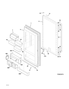 Door Diagram and Parts List for E32AR85PQSA  Electrolux Refrigerator