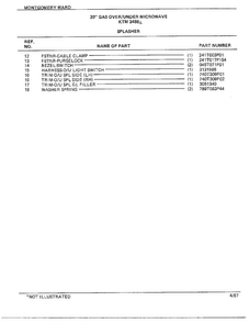 30" Gas Over/under Splasher Page 2 Diagram and Parts List for 3488A  Frigidaire Range