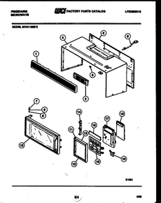 Wrapper And Control Parts Diagram and Parts List for MVH1190E2  Frigidaire Microwave