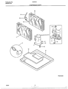 Compressor Parts Diagram and Parts List for 5243000B  Frigidaire Air Conditioner