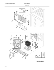 System Diagram and Parts List for GRTE2055AF1  Frigidaire Refrigerator