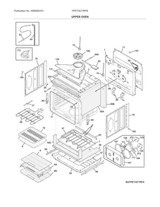 Upper Oven Diagram and Parts List for FPET3077RFB  Frigidaire Wall Oven