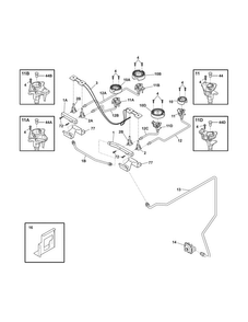 Burner Diagram and Parts List for EI30DS5CJS4  Electrolux Range