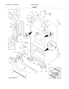 Cabinet Diagram and Parts List for FGHB2866PFMA  Frigidaire Refrigerator