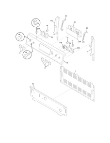 Backguard Diagram and Parts List for FFEF3050LSP  Frigidaire Range