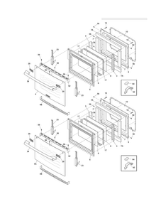 Doors Diagram and Parts List for EI27EW45KB2  Electrolux Wall Oven