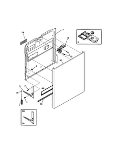 Door Diagram and Parts List for FDB836GFB6  Frigidaire Dishwasher