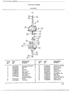 Washer Page 8 Diagram and Parts List for 6007B  Frigidaire Washer