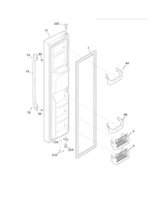 Freezer Door Diagram and Parts List for FPUS2686LF3  Frigidaire Refrigerator